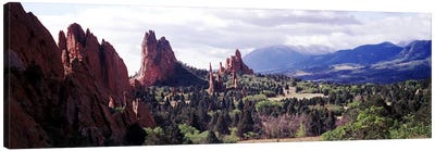 Rock formations on a landscape, Garden of The Gods, Colorado Springs, Colorado, USA Canvas Art Print - Nature Panoramics