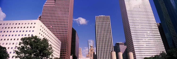 Low angle view of Downtown skylines, Houston, Texas, USA