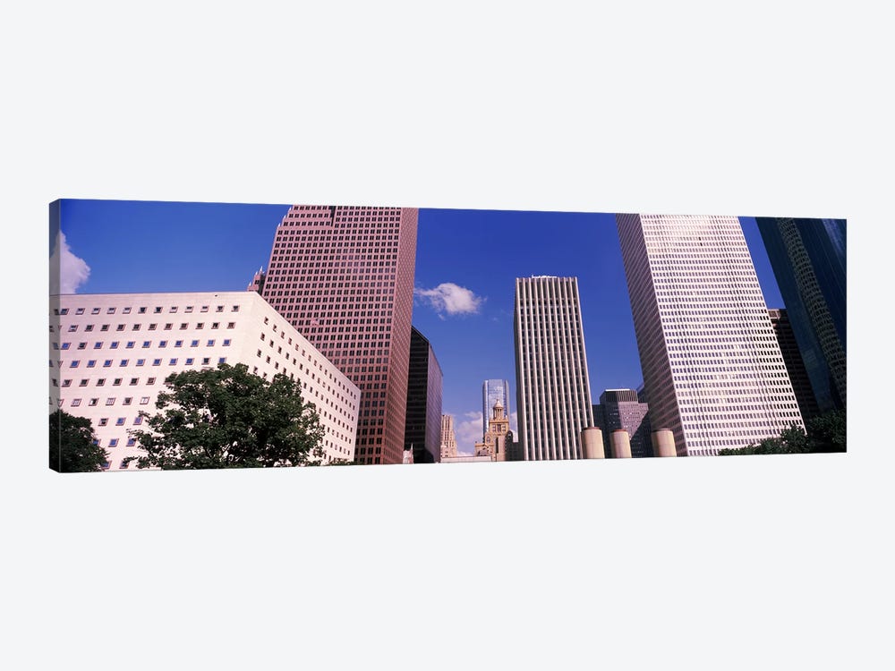Low angle view of Downtown skylines, Houston, Texas, USA by Panoramic Images 1-piece Canvas Print