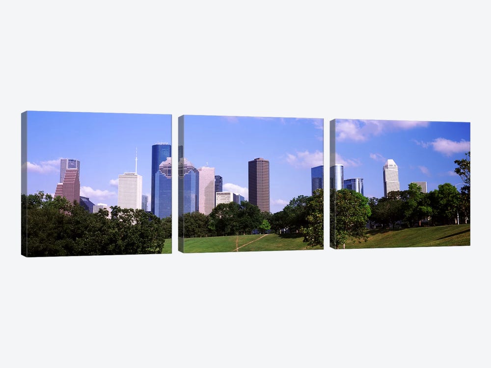 Downtown skylines, Houston, Texas, USA by Panoramic Images 3-piece Canvas Wall Art