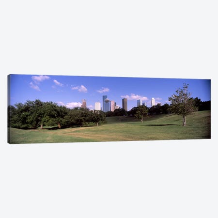 Downtown skylines viewed from a park, Houston, Texas, USA Canvas Print #PIM10825} by Panoramic Images Canvas Print