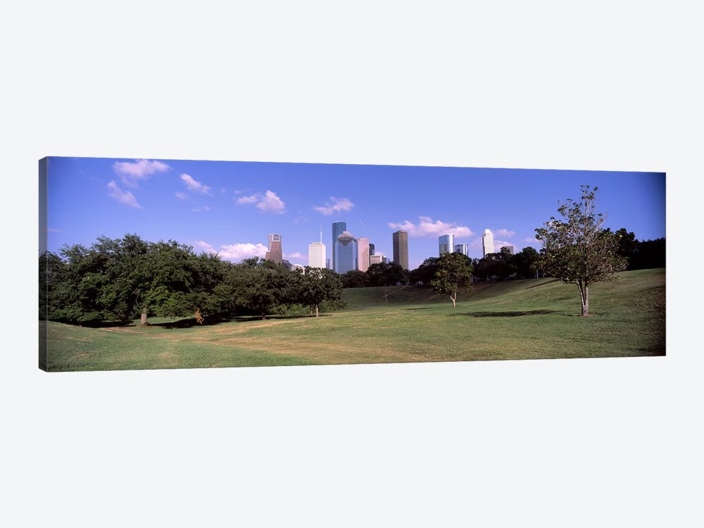 Downtown skylines viewed from a park, Houston, Texas, USA by Panoramic Images 1-piece Canvas Art