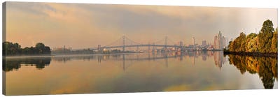 Bridge across a river, Benjamin Franklin Bridge, Delaware River, Philadelphia, Pennsylvania, USA Canvas Art Print - Pennsylvania Art