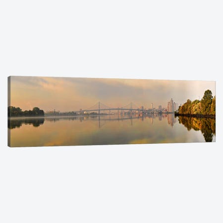 Bridge across a river, Benjamin Franklin Bridge, Delaware River, Philadelphia, Pennsylvania, USA Canvas Print #PIM10830} by Panoramic Images Canvas Art Print