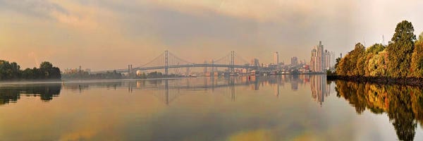 Pennsylvania: Bridge across a river, Benjamin Franklin Bridge, Delaware River, Philadelphia, Pennsylvania, USA by Panoramic Images