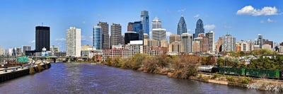 Skyscrapers in a city, Liberty Tower, Comcast Center, Philadelphia, Pennsylvania, USA by Panoramic Images canvas print