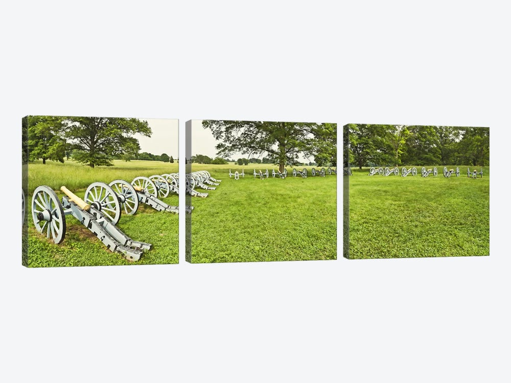 Cannons in a park, Valley Forge National Historic Park, Philadelphia, Pennsylvania, USA by Panoramic Images 3-piece Canvas Wall Art