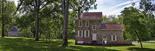 Pennsylvania: Facade of a building, Washington's Headquarters, Valley Forge National Historic Park, Philadelphia, Pennsylvania, USA by Panoramic Images