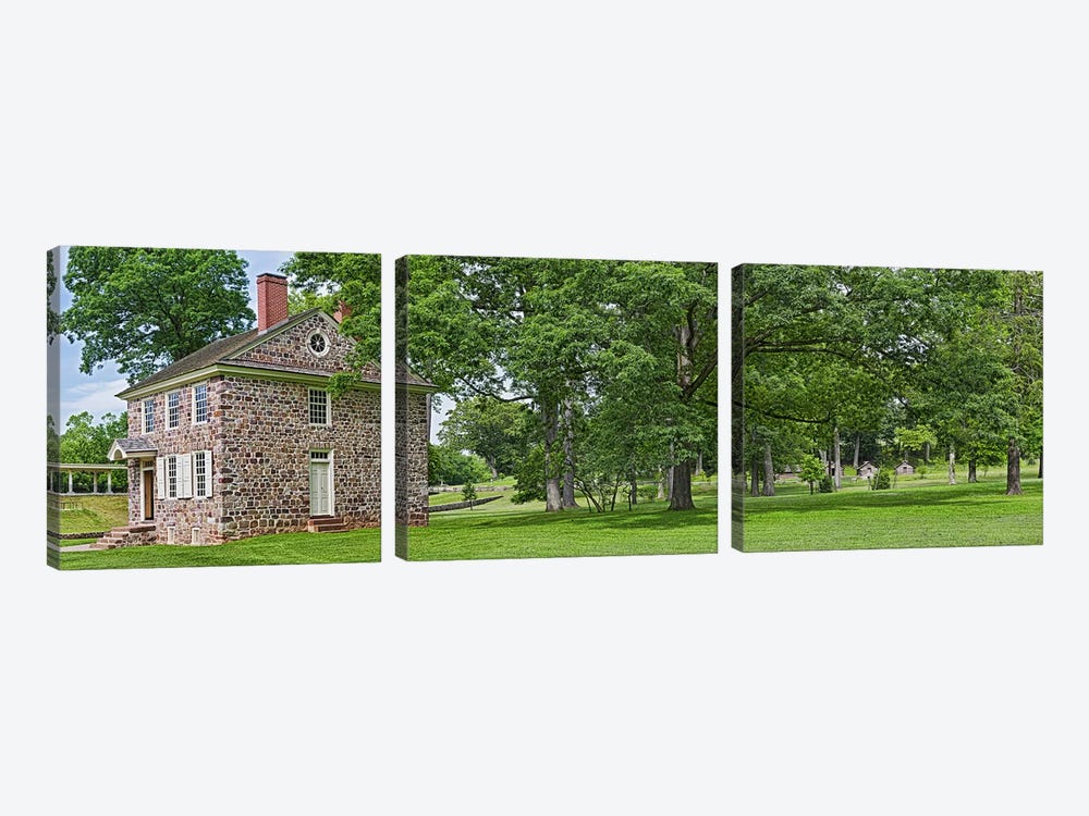 Buildings in a farm, Washington's Headquarters, Valley Forge National Historic Park, Philadelphia, Pennsylvania, USA by Panoramic Images 3-piece Canvas Art