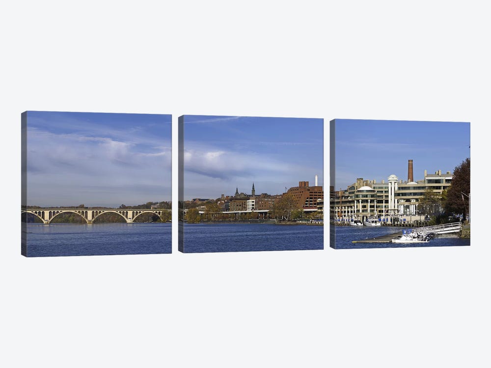 Francis Scott Key Bridge over the Potomac River, Old Georgetown, Washington DC, USA by Panoramic Images 3-piece Canvas Art