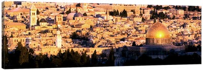 Mosque in a cityDome of the Rock, Temple Mount, Jerusalem, Israel Canvas Art Print