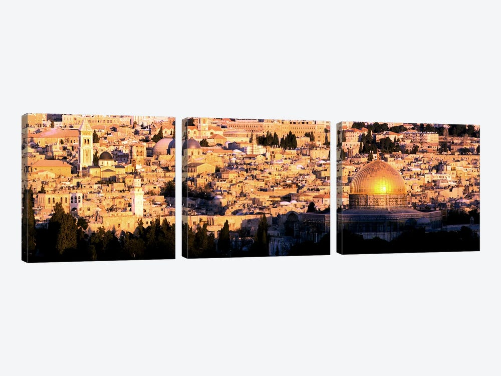 Mosque in a cityDome of the Rock, Temple Mount, Jerusalem, Israel by Panoramic Images 3-piece Art Print