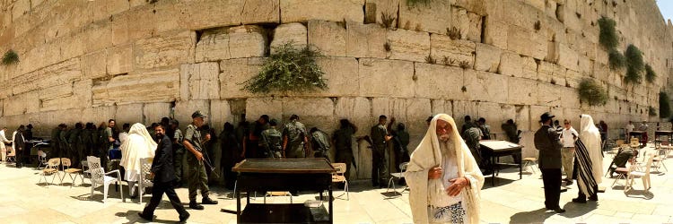 People praying in front of the Wailing Wall, Jerusalem, Israel