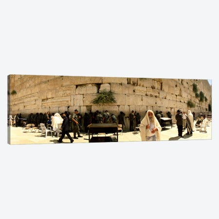 People praying in front of the Wailing Wall, Jerusalem, Israel Canvas Print #PIM10854} by Panoramic Images Canvas Artwork