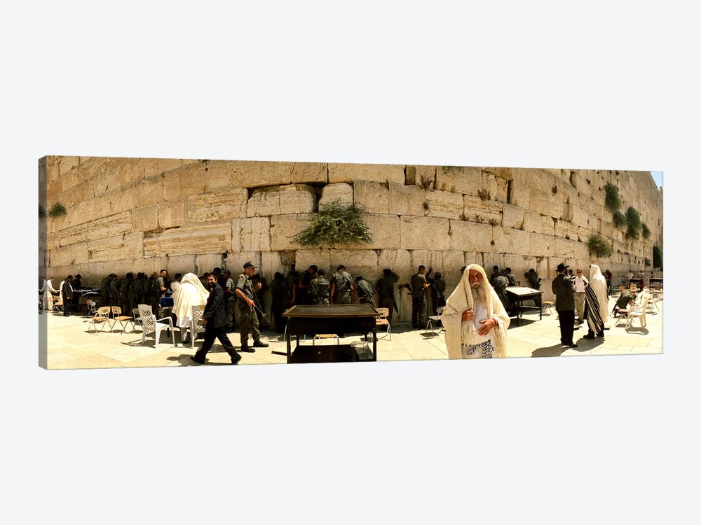 People praying in front of the Wailing Wall, Jerusalem, Israel by Panoramic Images 1-piece Canvas Artwork
