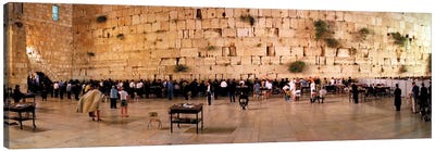 People praying in front of the Western Wall, Jerusalem, Israel Canvas Art Print - Israel