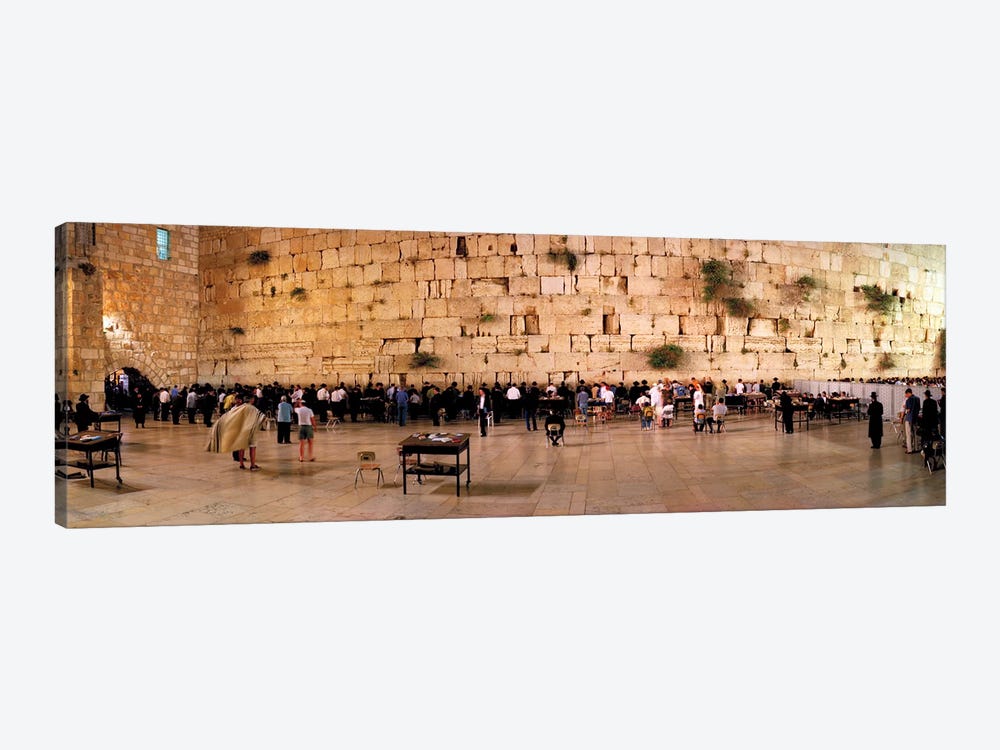 People praying in front of the Western Wall, Jerusalem, Israel by Panoramic Images 1-piece Canvas Print