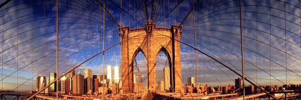 Famous Bridges: Details of the Brooklyn Bridge, New York City, New York State, USA by Panoramic Images