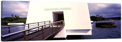 USS Arizona Memorial, Pearl Harbor, Honolulu, Hawaii, USA Canvas Art Print - Monument Art
