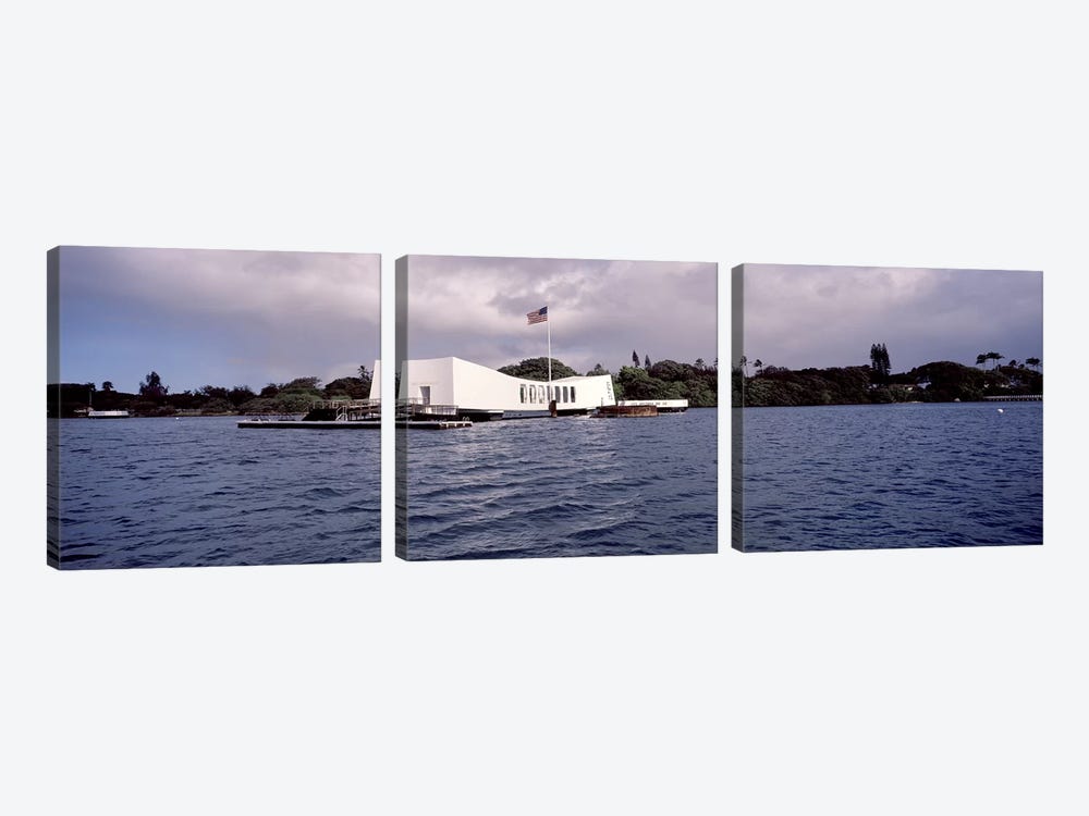 USS Arizona Memorial, Pearl Harbor, Honolulu, Hawaii, USA #2 by Panoramic Images 3-piece Canvas Art Print