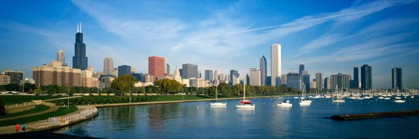 Chicago Skylines: Skyscrapers in a cityChicago, Illinois, USA by Panoramic Images