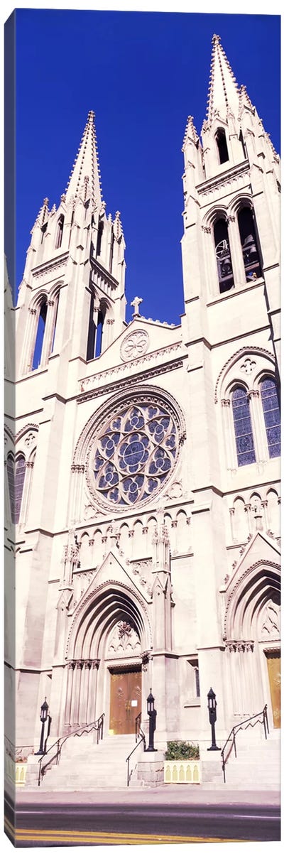 Facade of Cathedral Basilica of the Immaculate Conception, Denver, Colorado, USA Canvas Art Print - Churches & Places of Worship