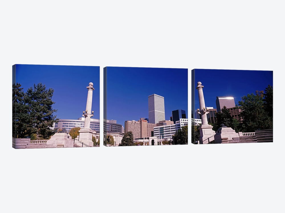 Buildings from Civic Center Park, Denver, Colorado, USA by Panoramic Images 3-piece Canvas Art Print