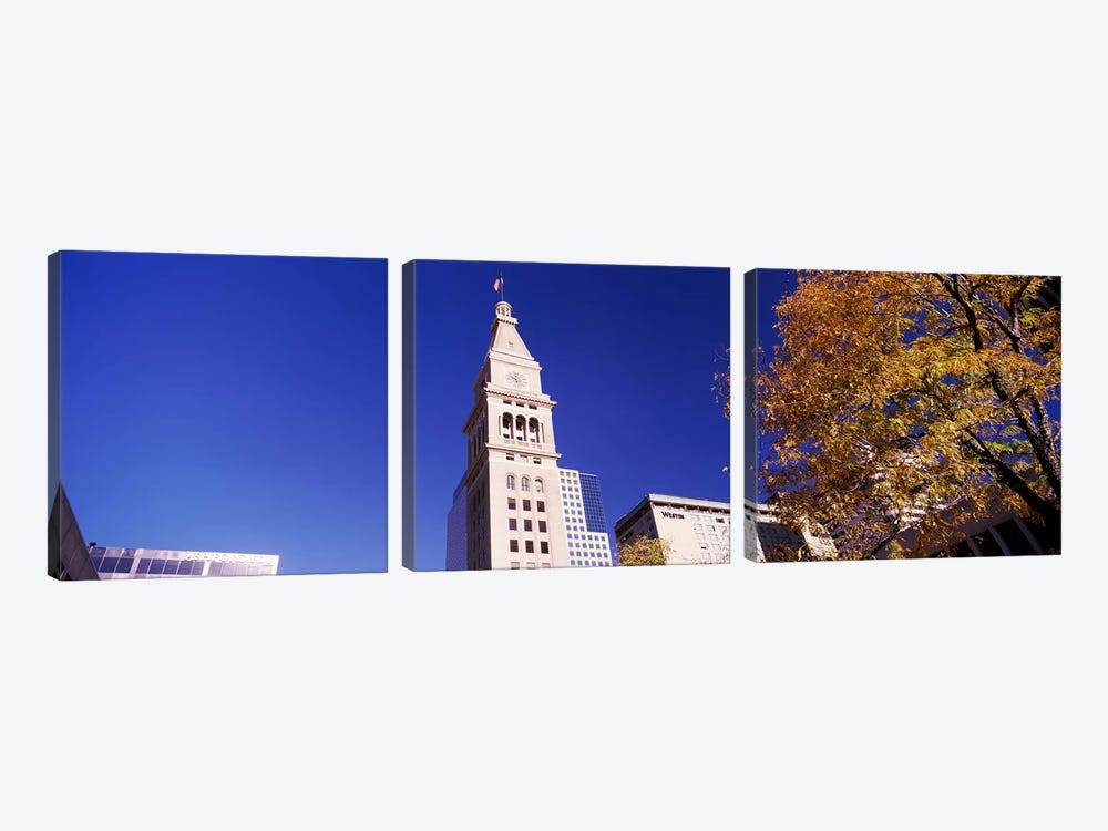 Low angle view of a Clock tower, Denver, Colorado, USA #2 by Panoramic Images 3-piece Canvas Wall Art