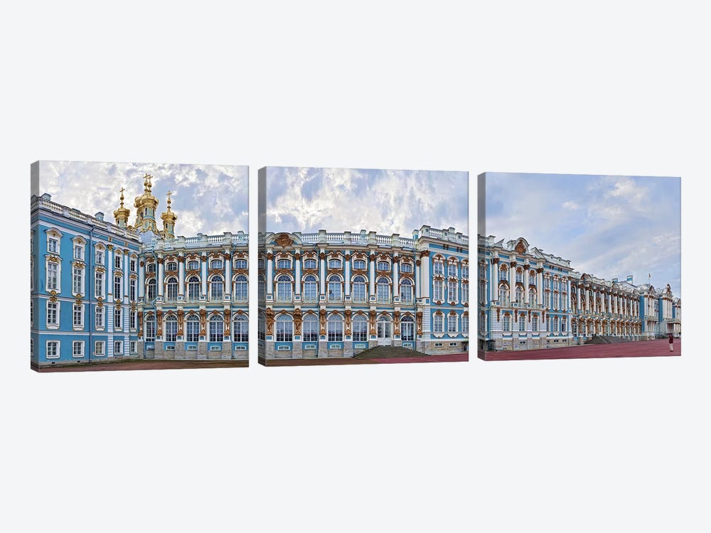 Catherine Palace courtyard, Tsarskoye Selo, St. Petersburg, Russia by Panoramic Images 3-piece Canvas Artwork