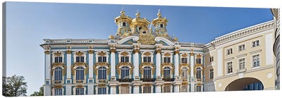Facade of Catherine Palace, Tsarskoye Selo, St. Petersburg, Russia Canvas Art Print - Russia Art