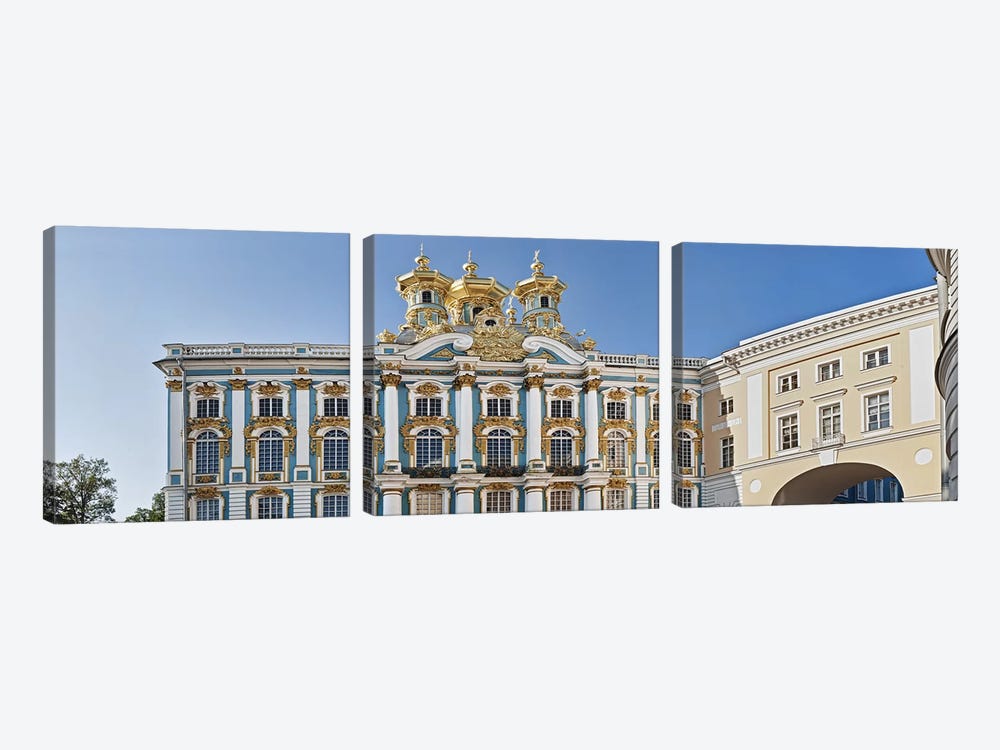 Facade of Catherine Palace, Tsarskoye Selo, St. Petersburg, Russia by Panoramic Images 3-piece Canvas Artwork