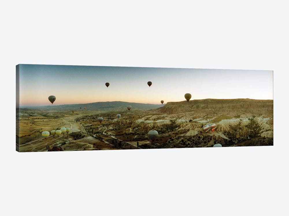 Hot air balloons over landscape at sunrise, Cappadocia, Central Anatolia Region, Turkey by Panoramic Images 1-piece Canvas Print