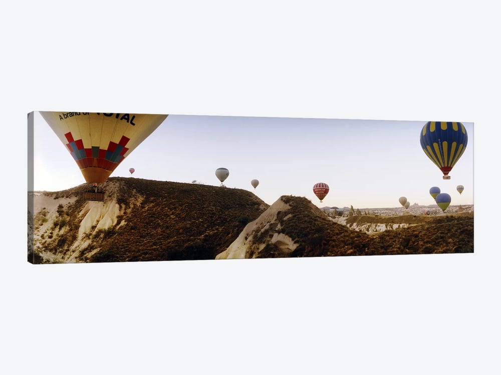 Hot air balloons over landscape at sunrise, Cappadocia, Central Anatolia Region, Turkey #2 by Panoramic Images 1-piece Canvas Wall Art