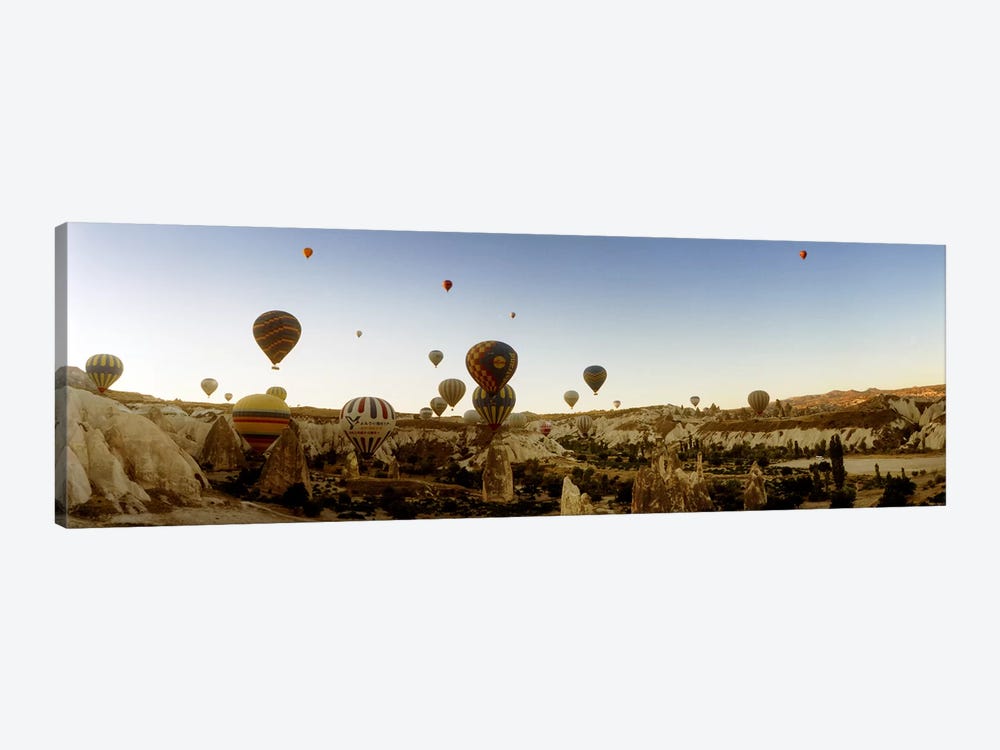 Hot air balloons over landscape at sunrise, Cappadocia, Central Anatolia Region, Turkey #4 by Panoramic Images 1-piece Canvas Wall Art