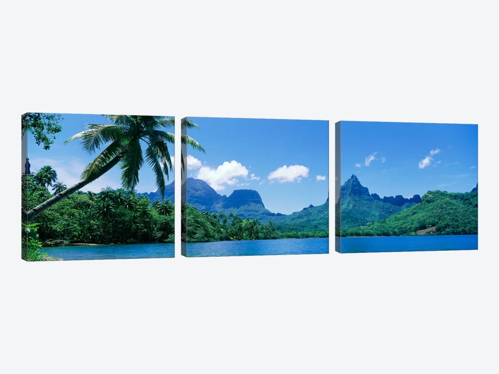 Tropical Landscape,Mo'orea, Society Islands, French Polynesia by Panoramic Images 3-piece Canvas Art Print