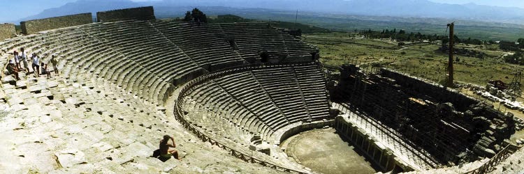 Ancient theatre in the ruins of Hierapolis, Pamukkale, Denizli Province, Turkey