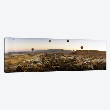 Hot air balloons over landscape at sunrise, Cappadocia, Central Anatolia Region, Turkey #5 Canvas Print #PIM10941} by Panoramic Images Art Print
