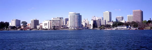 Oakland: Skyscrapers in a lake, Lake Merritt, Oakland, California, USA by Panoramic Images