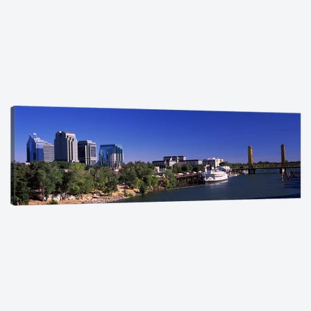 Downtown and Tower Bridge, Sacramento, CA, USA Canvas Print #PIM10966} by Panoramic Images Canvas Art