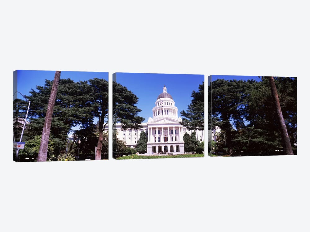 Facade of a government building, California State Capitol Building, Sacramento, California, USA by Panoramic Images 3-piece Canvas Artwork