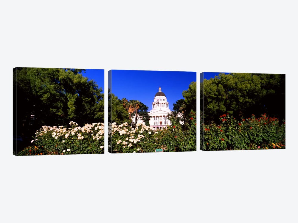 Facade of a government building, California State Capitol Building, Sacramento, California, USA #2 by Panoramic Images 3-piece Art Print