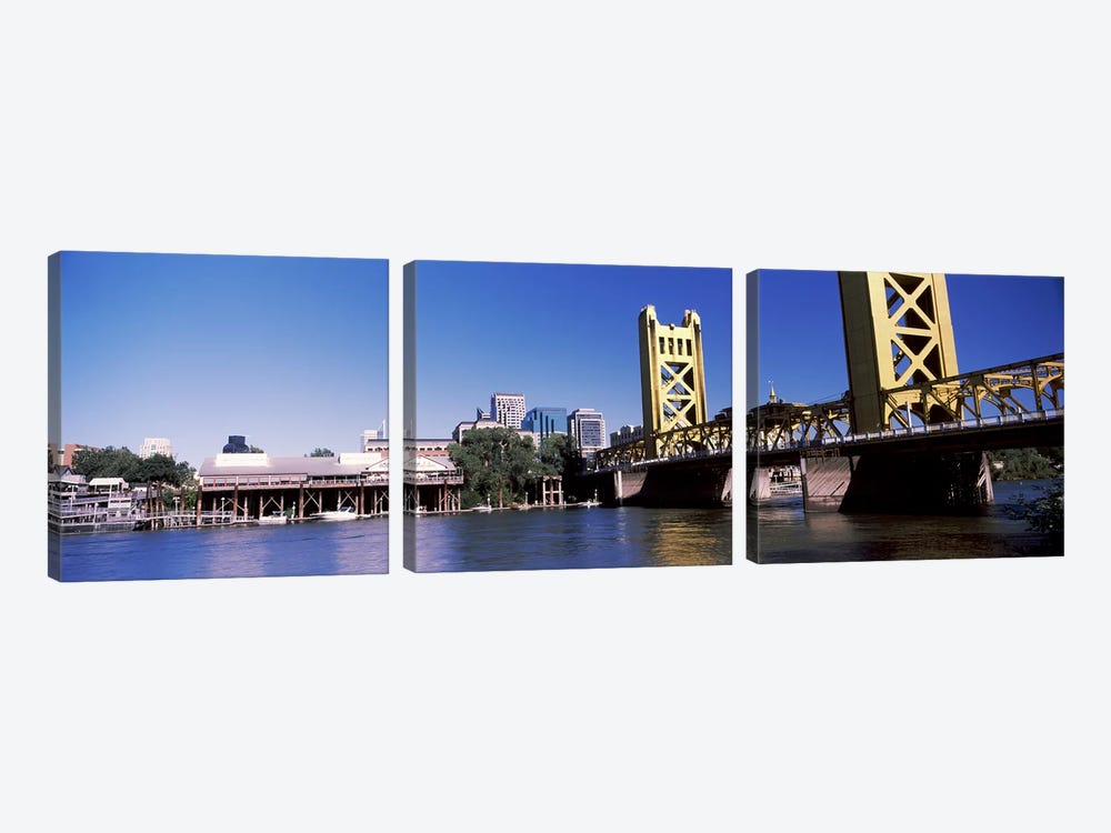 Tower Bridge, Sacramento, CA, USA #2 by Panoramic Images 3-piece Canvas Wall Art