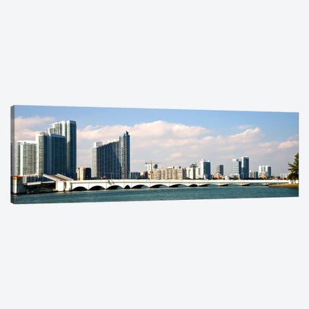 Buildings at the waterfront, Miami, Florida, USA Canvas Print #PIM10973} by Panoramic Images Canvas Wall Art