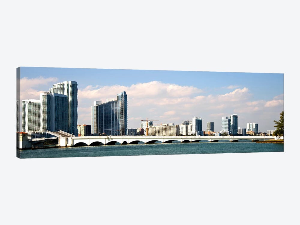 Buildings at the waterfront, Miami, Florida, USA by Panoramic Images 1-piece Canvas Wall Art