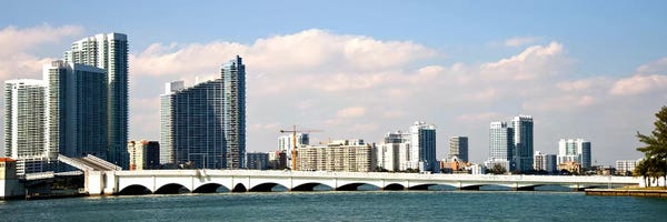 Miami: Buildings at the waterfront, Miami, Florida, USA by Panoramic Images