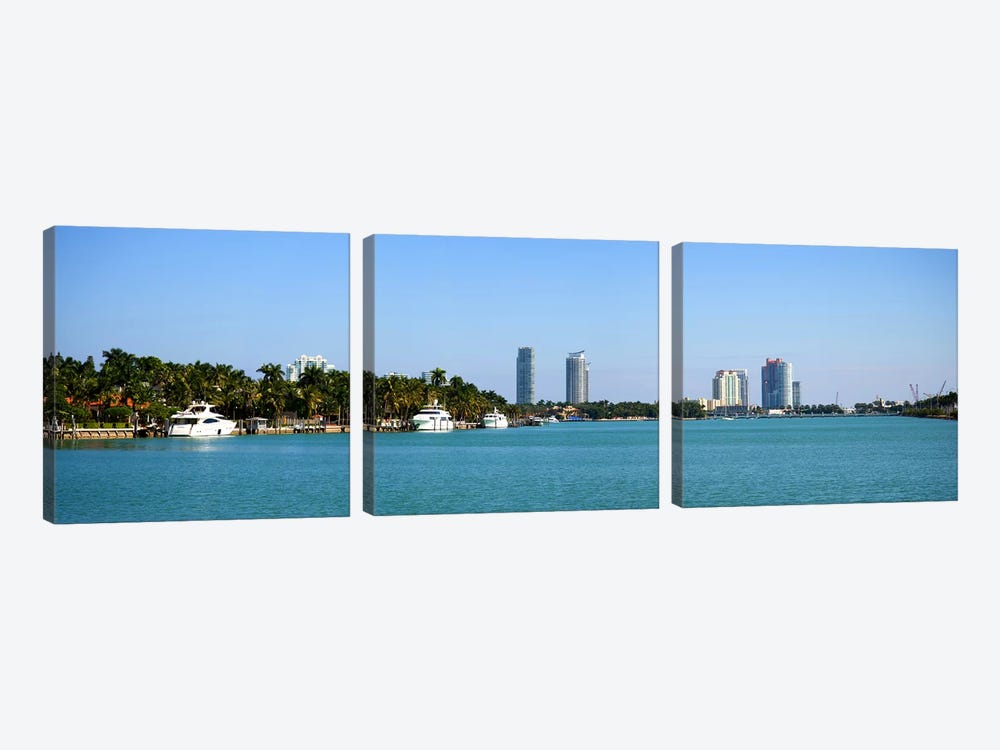 Buildings at the waterfront, Miami, Florida, USA #2 by Panoramic Images 3-piece Art Print