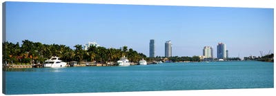Buildings at the waterfront, Miami, Florida, USA #2 Canvas Art Print - Miami Art