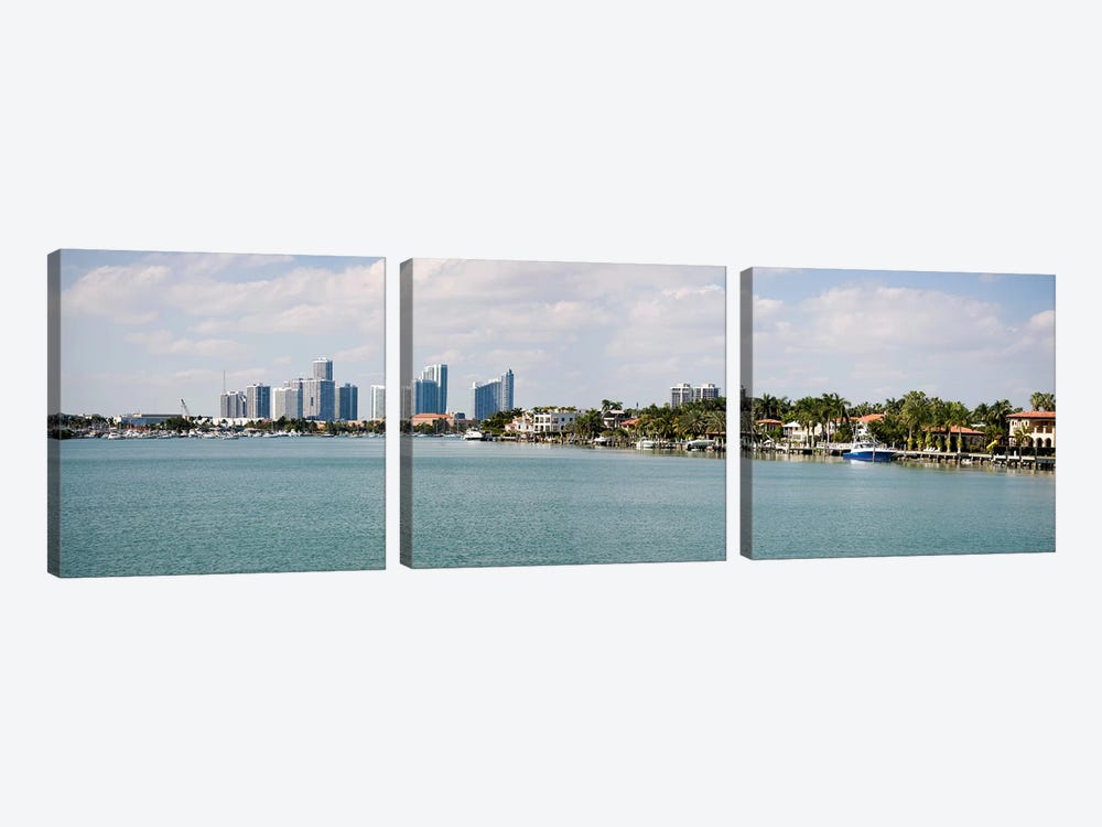 Buildings at the waterfront, Miami, Florida, USA #3 by Panoramic Images 3-piece Canvas Art