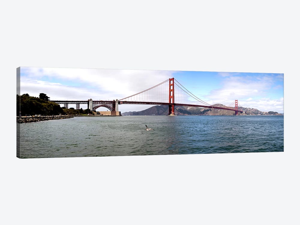 Suspension bridge across the sea, Golden Gate Bridge, San Francisco, California, USA by Panoramic Images 1-piece Canvas Print