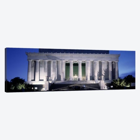 Memorial lit up at night, Lincoln Memorial, Washington DC, USA Canvas Print #PIM10980} by Panoramic Images Canvas Art Print